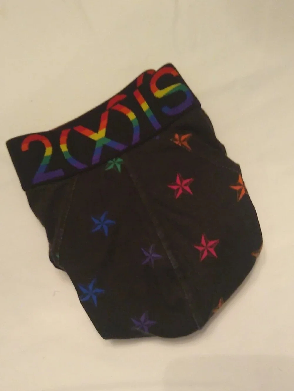 2xist Black Bikini Brief with Rainbow Stars 🏳️‍🌈